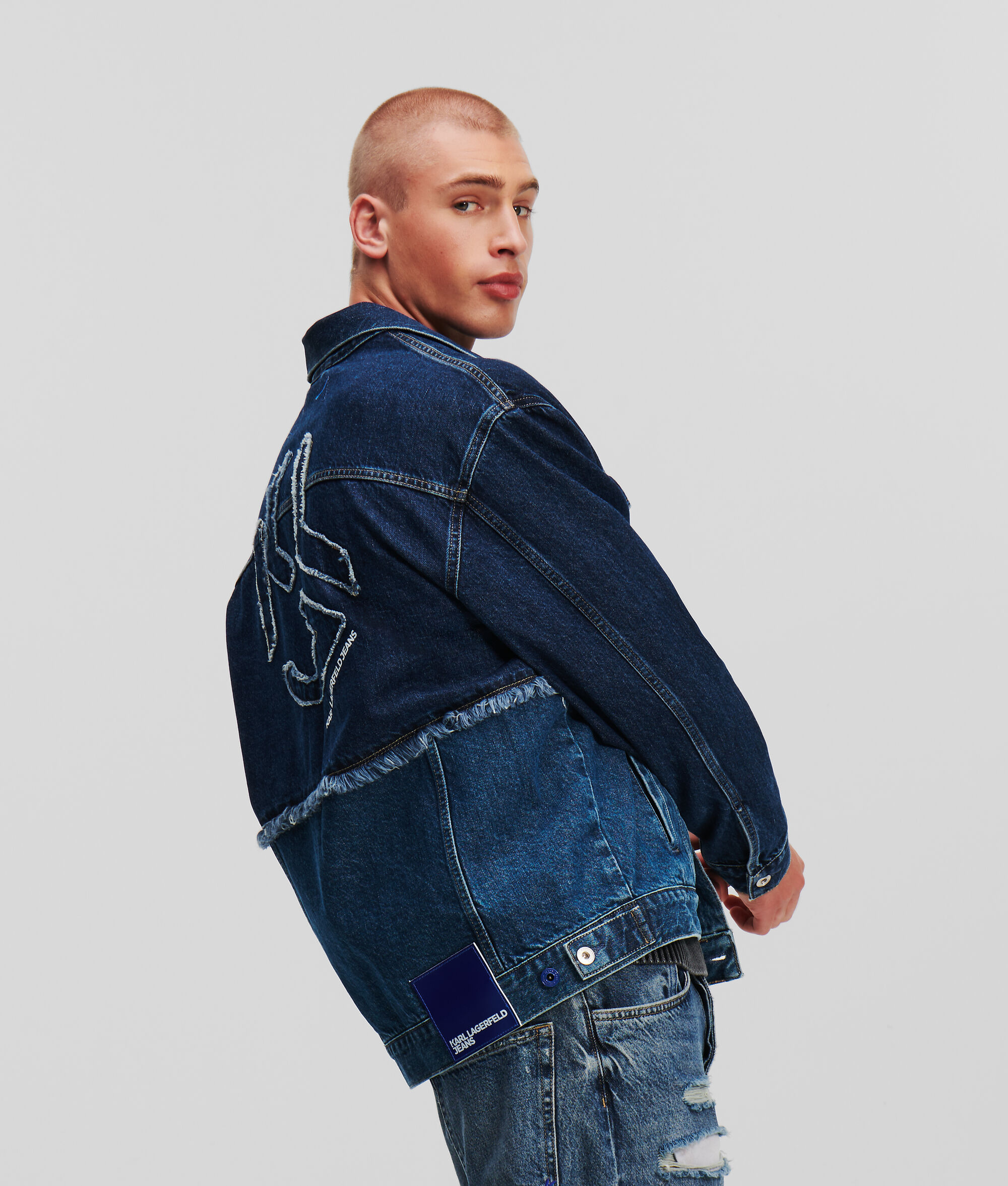 (image for) Stylish KLJ PATCHWORK DENIM JACKET